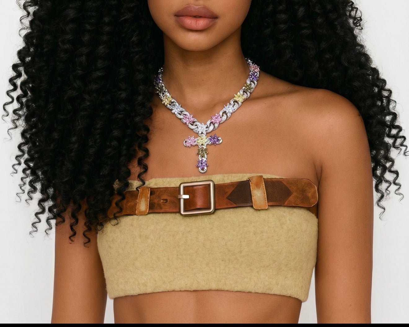 Infinity Flower Cross Necklace