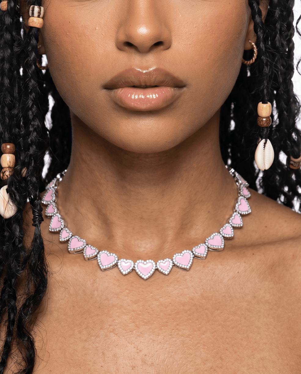 Pink Hearts Necklace