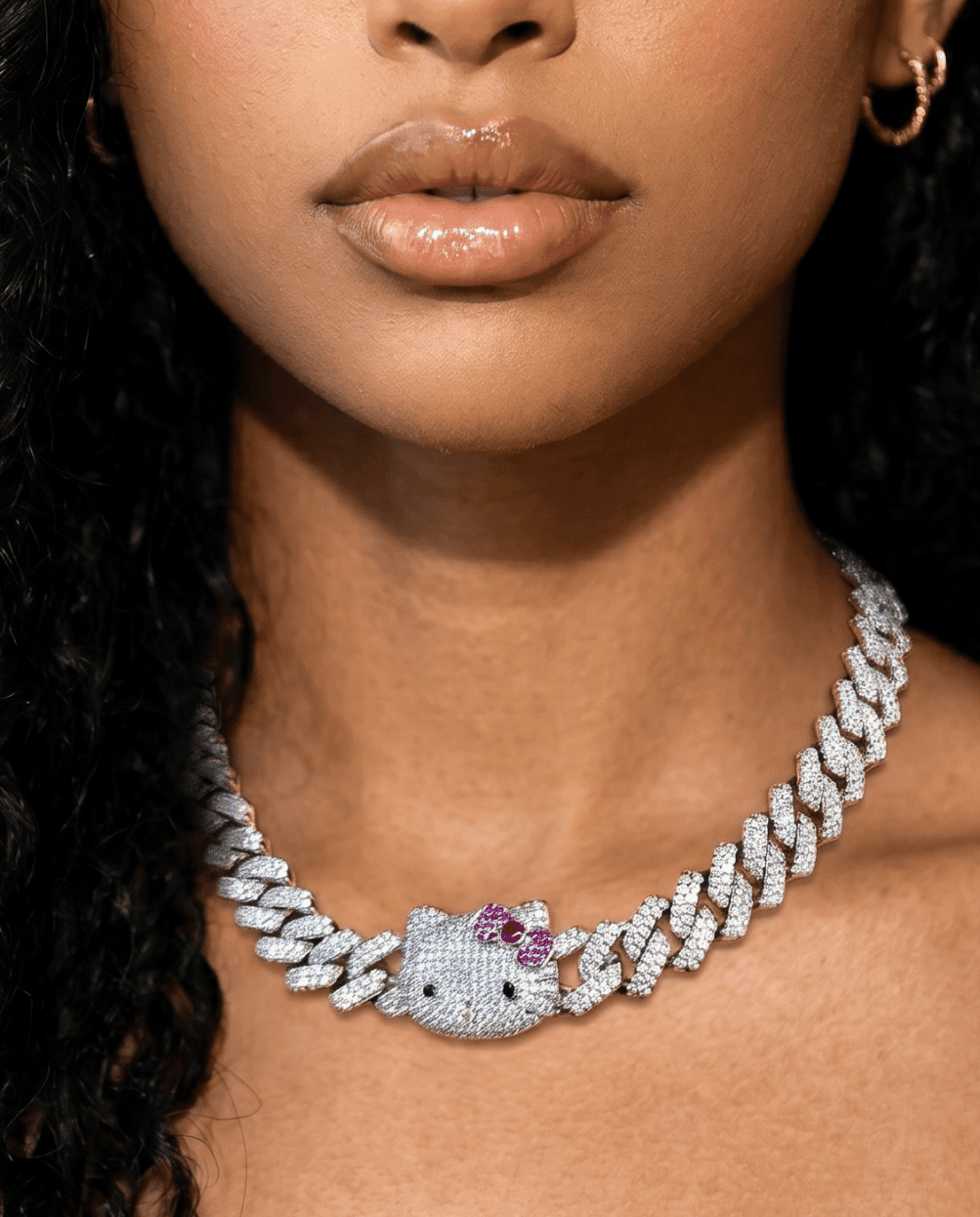 Kitty Cuban Necklace (Ships Same Day)