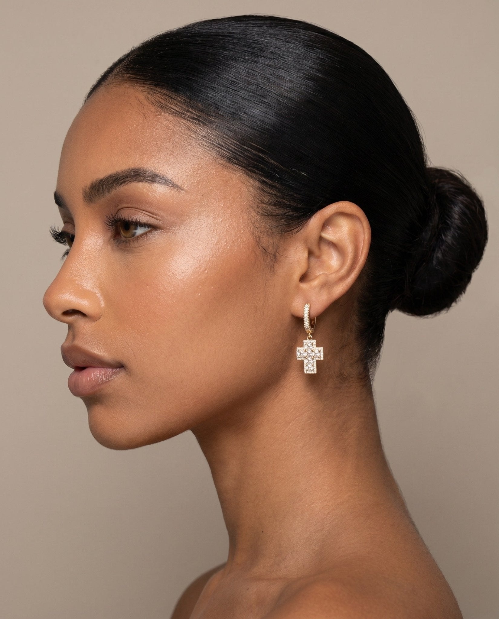 Cross Hoop Earrings