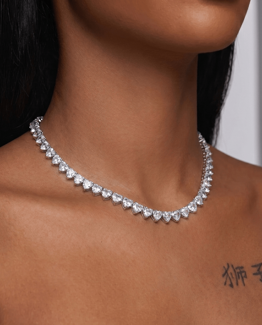 Heart Tennis Necklace