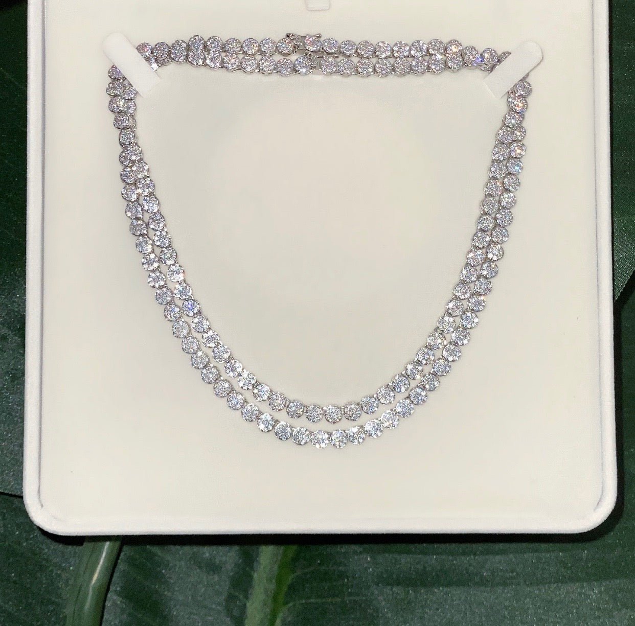 Clustered Tennis Necklace – close-up detail