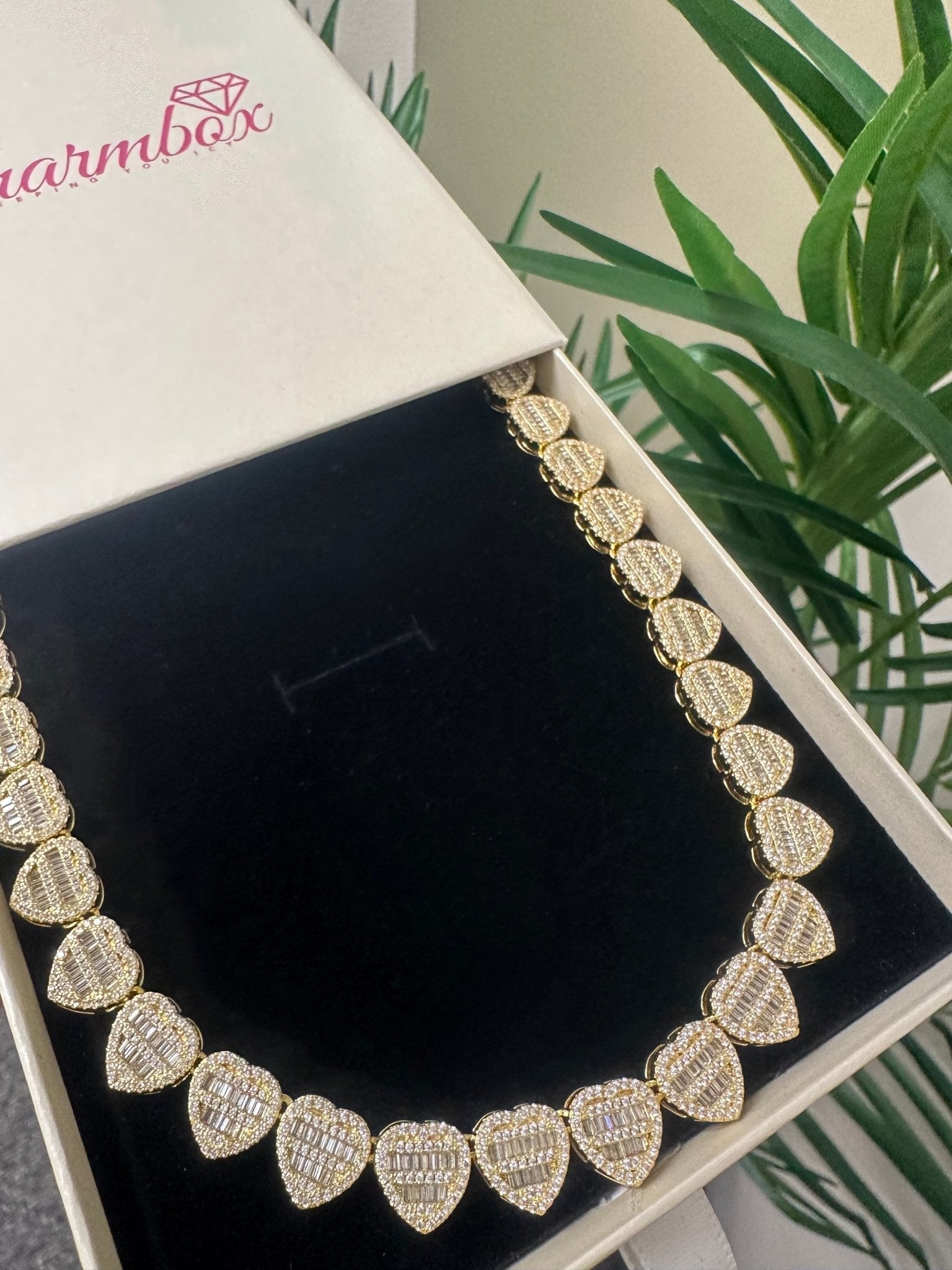 Crushed Heart Necklace – alternate angle