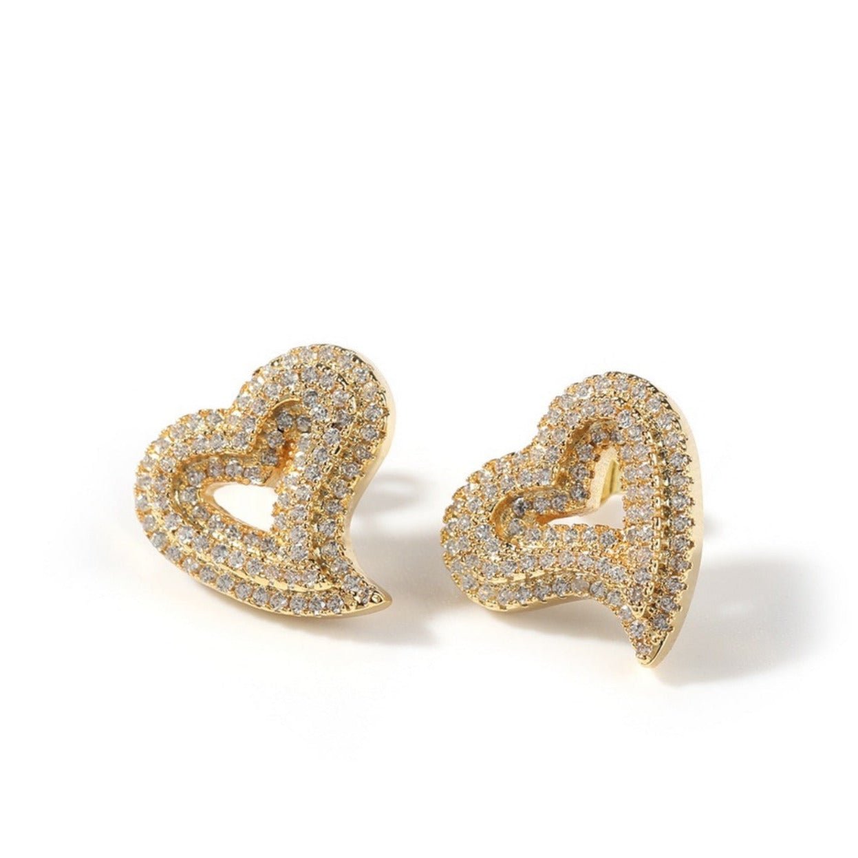 Open Heart Earrings – alternate angle