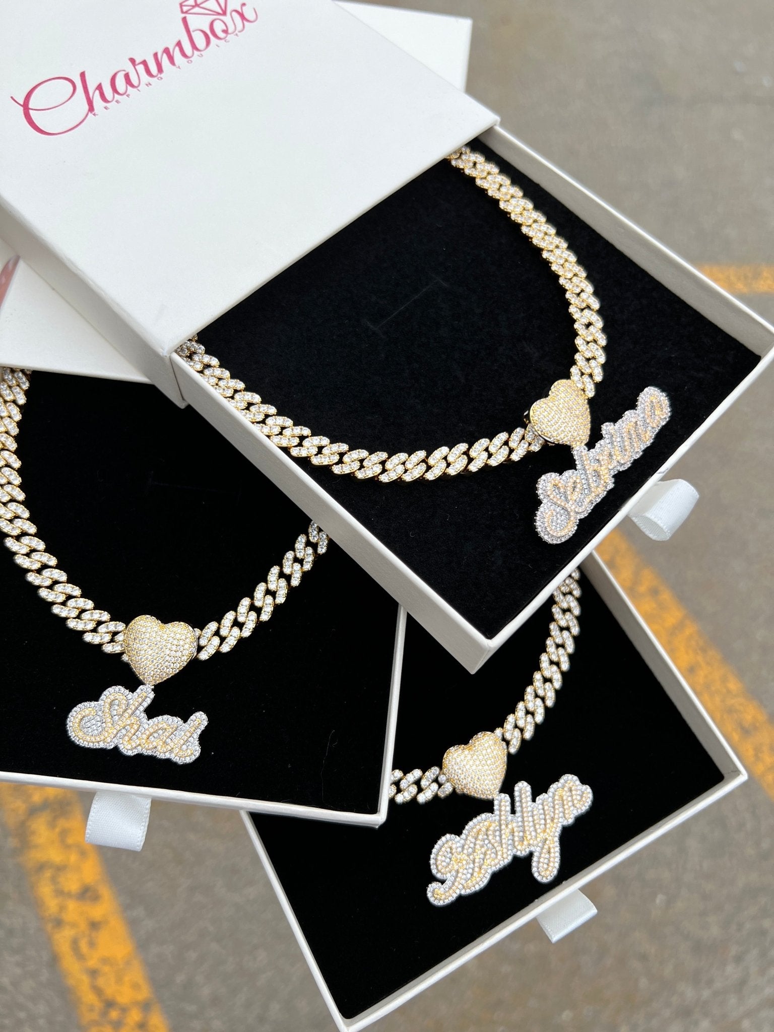 Gold/White Two Tone Heart Custom – alternate angle