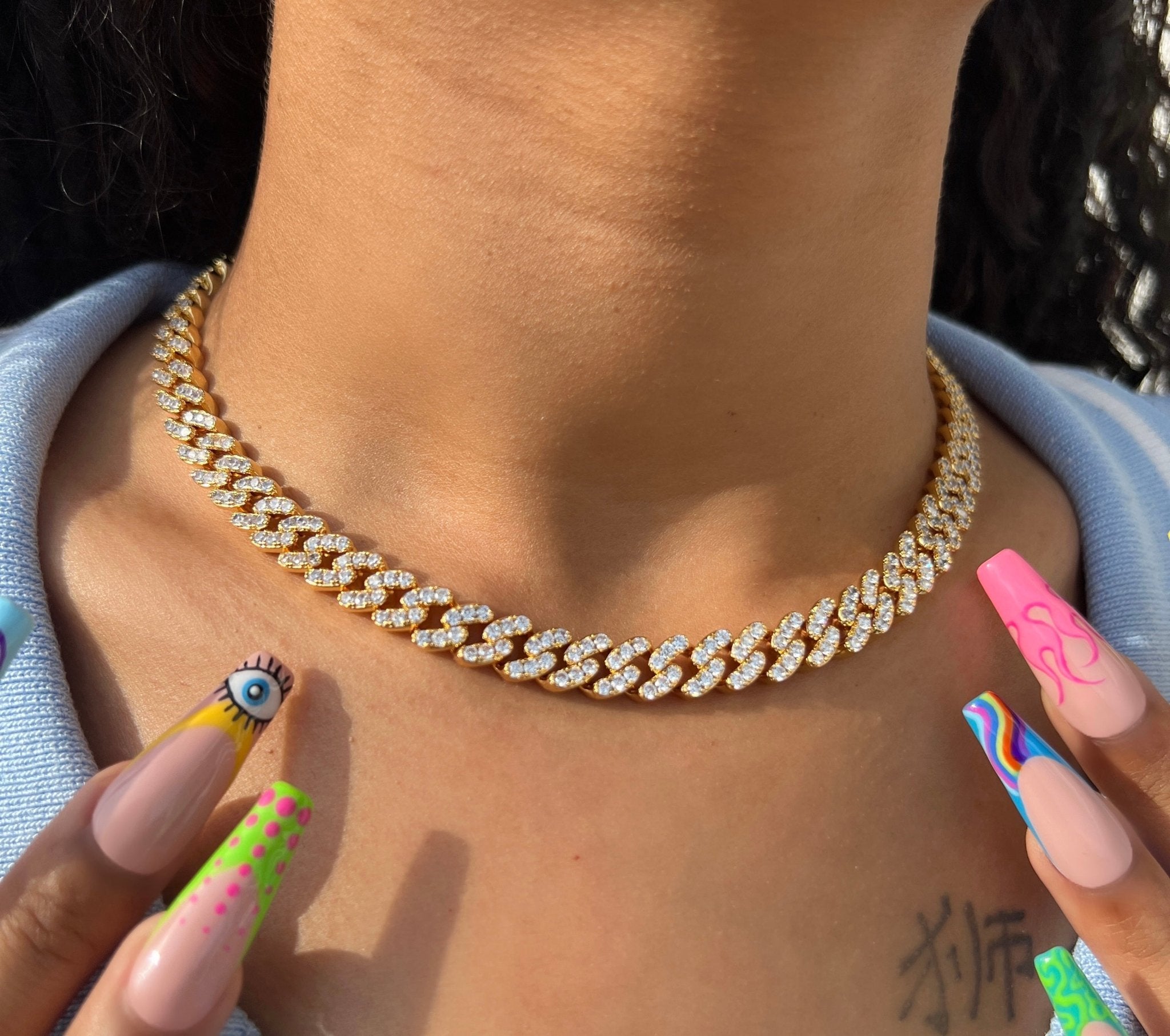 Mini Cuban Necklace – alternate angle