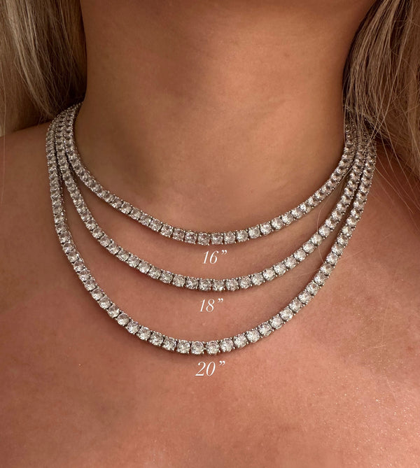 Tennis Necklace 4mm (Ships Same Day)