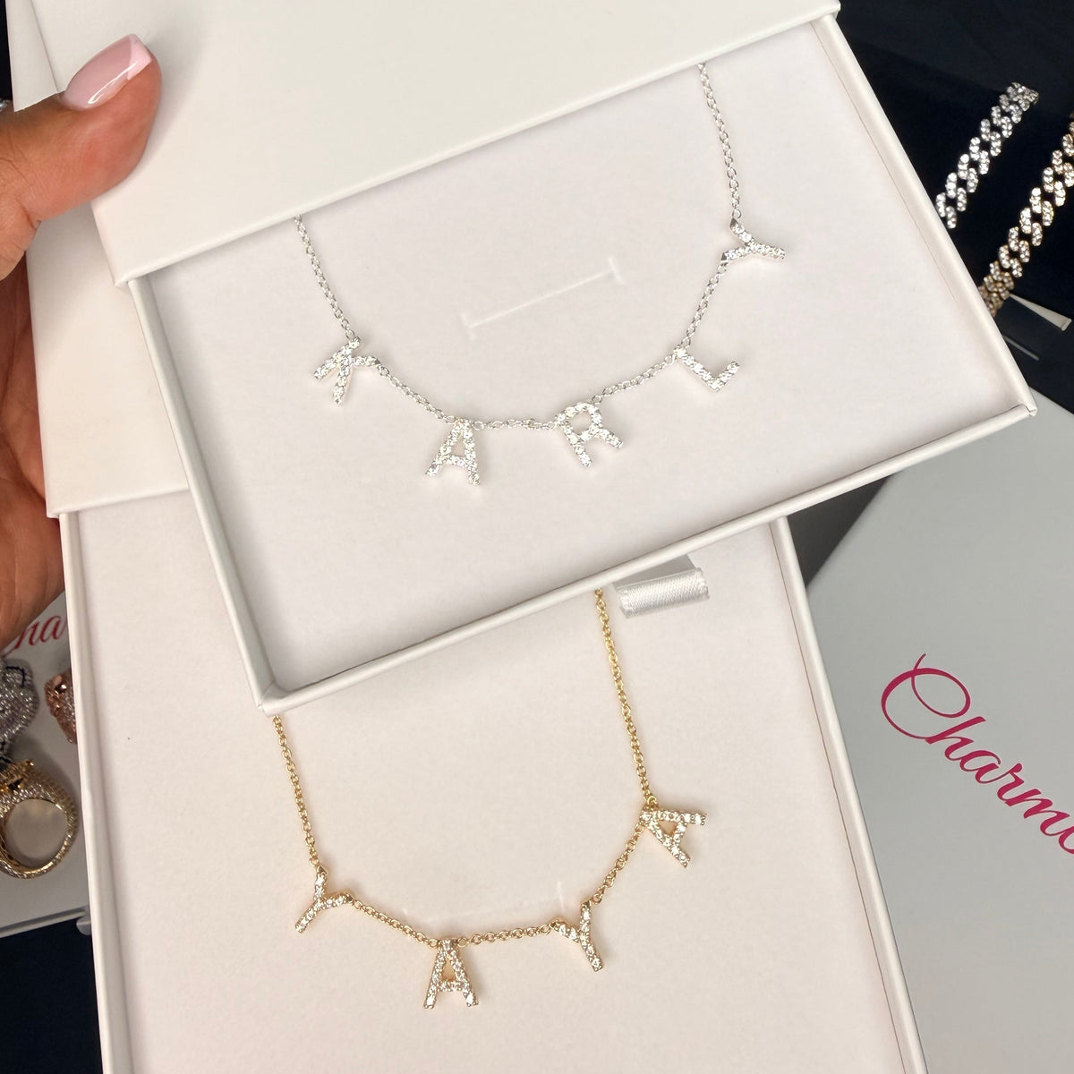 Iced Floating Name Necklace