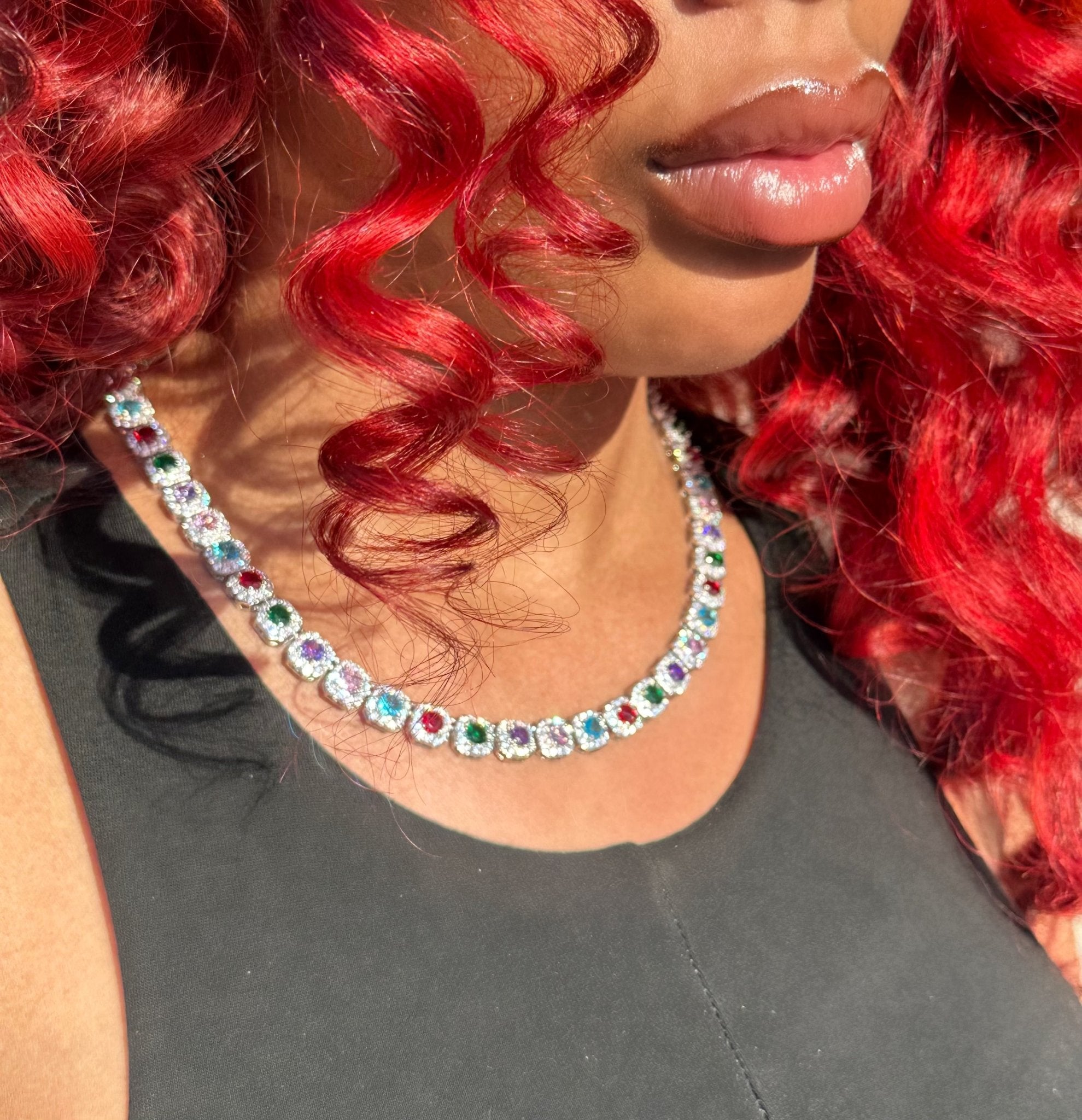 Colorful Gem Necklace – alternate angle