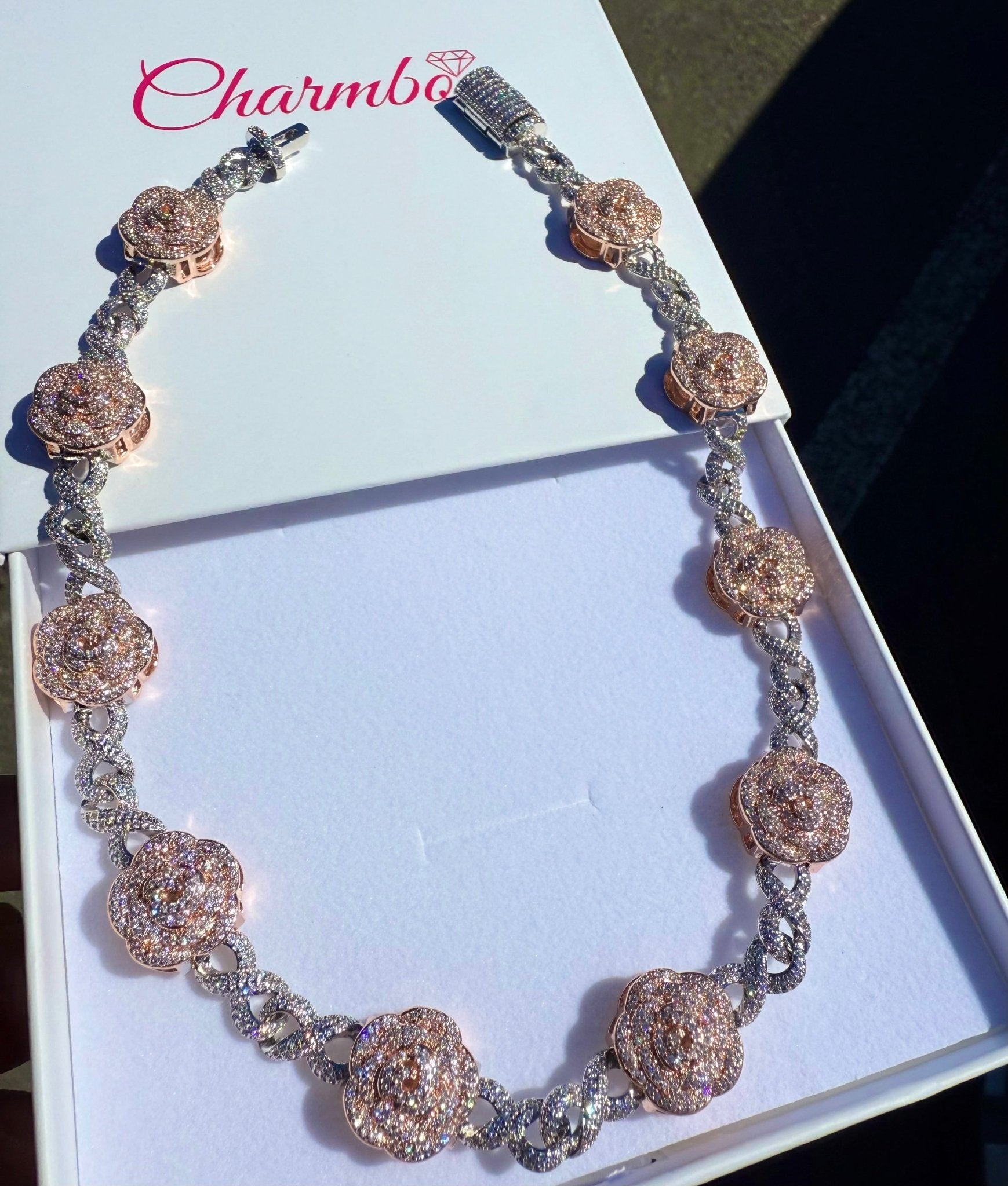 Rose Infinity Necklace – alternate angle