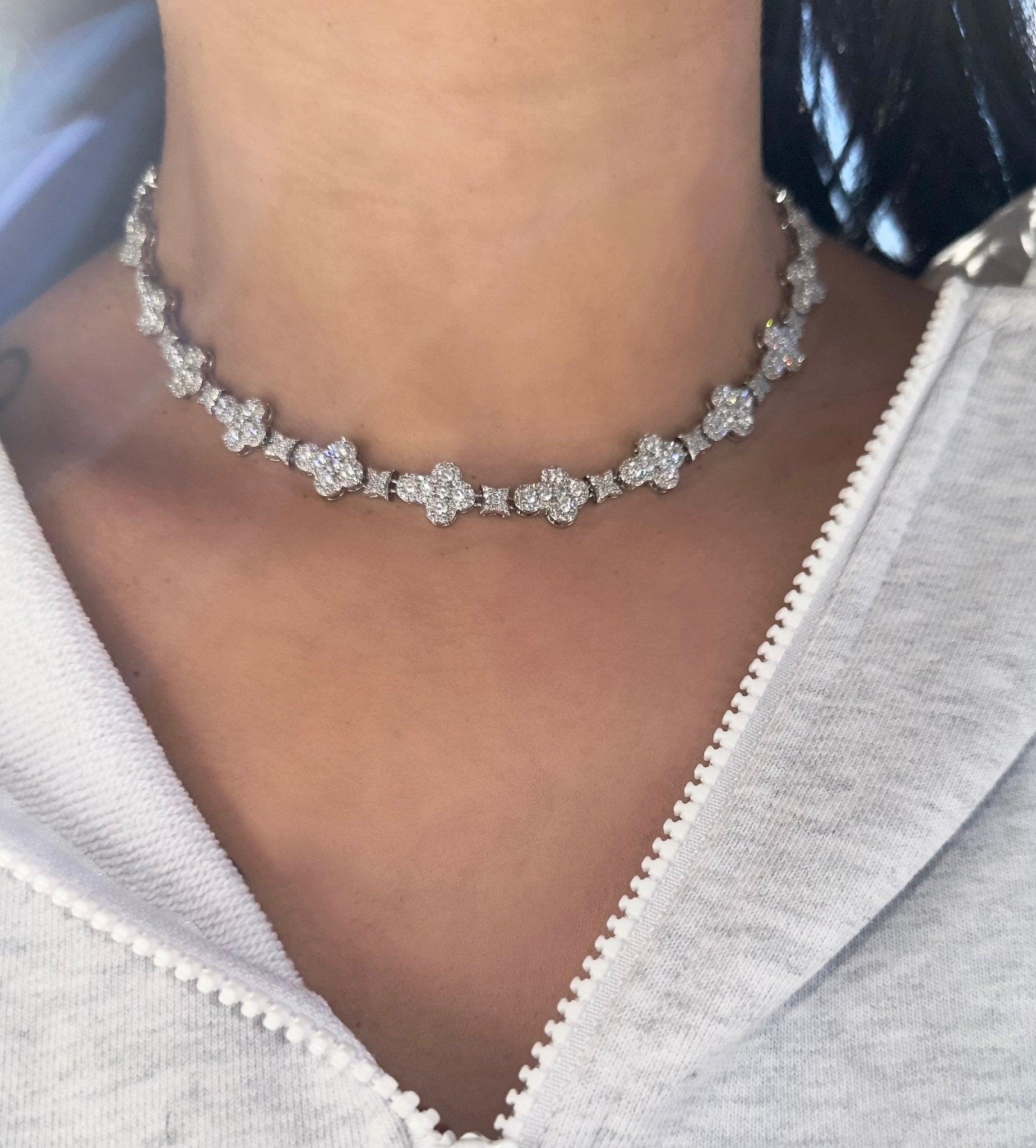 Cross Studded Necklace – alternate angle