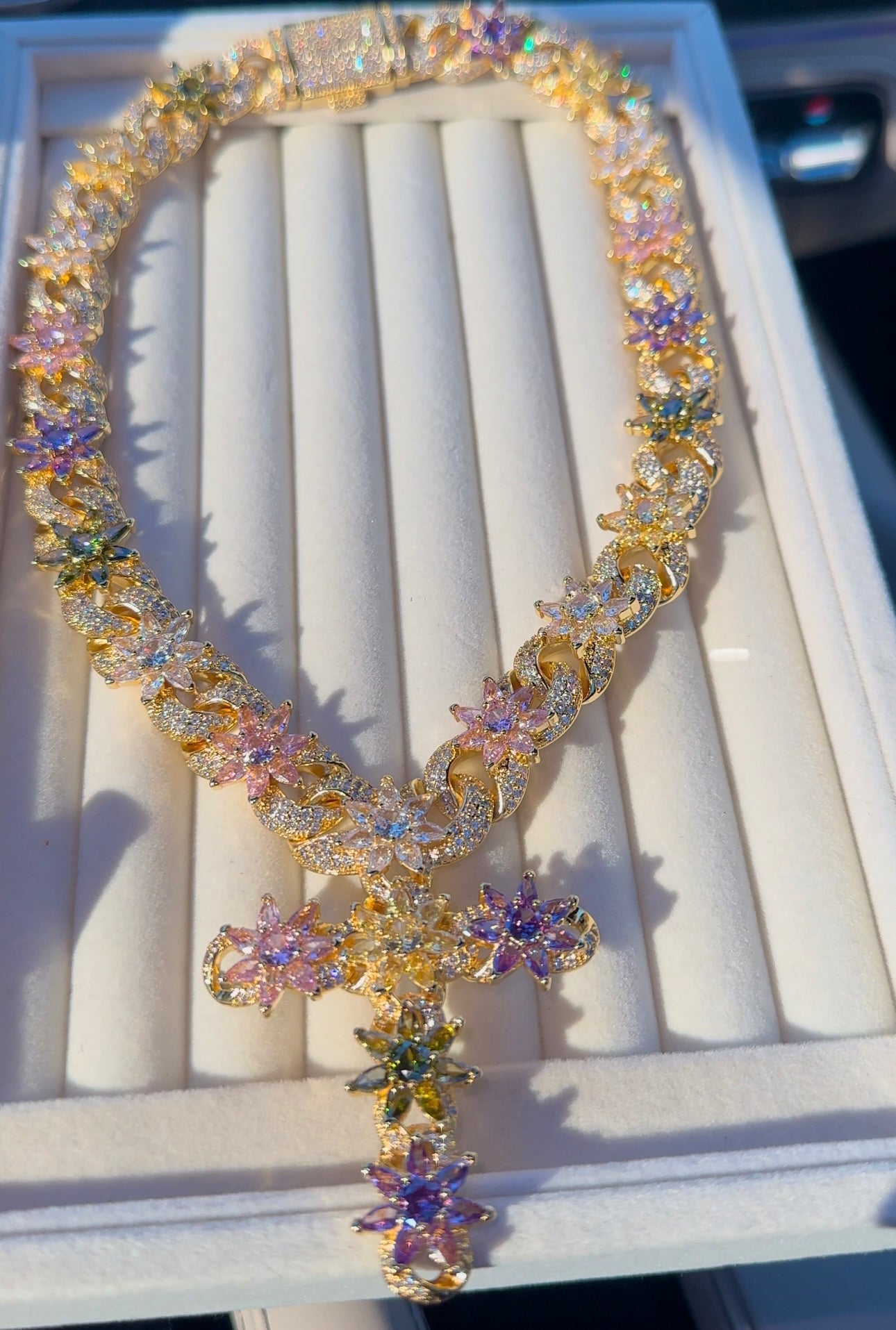 Infinity Flower Cross Necklace – alternate angle