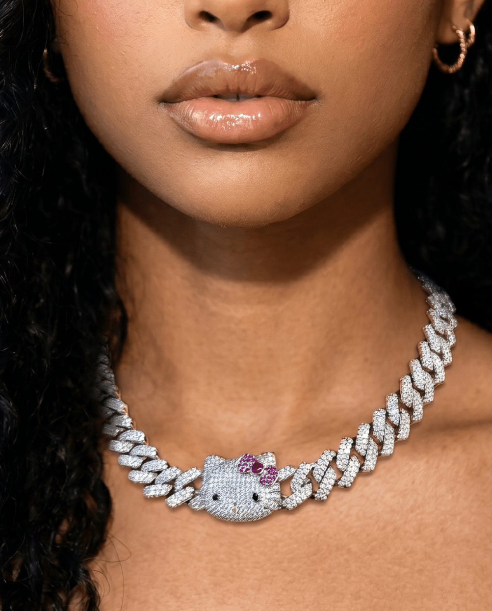 Kitty Cuban Necklace (Ships Same Day)