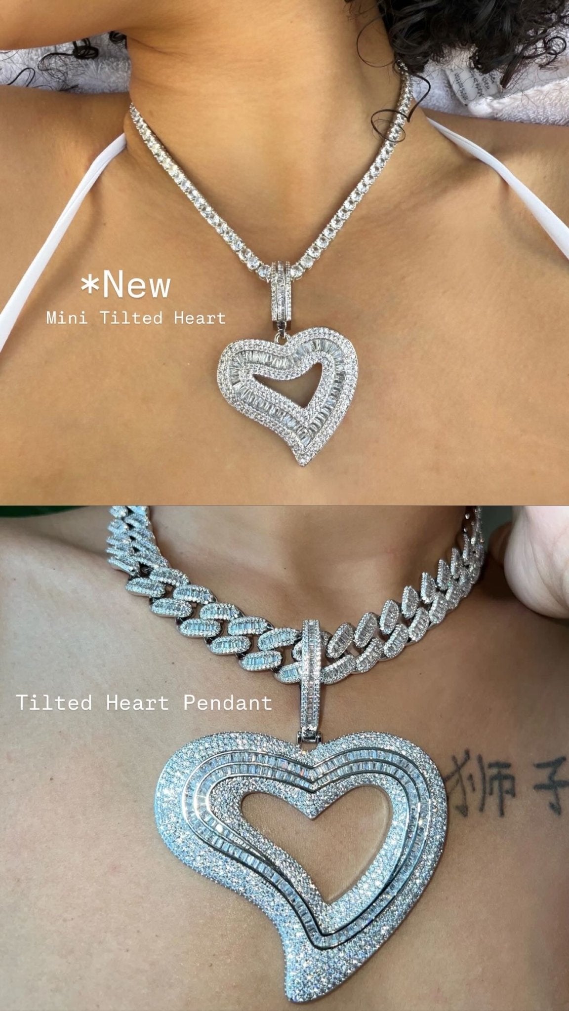 Mini Tilted Heart Pendant – alternate angle