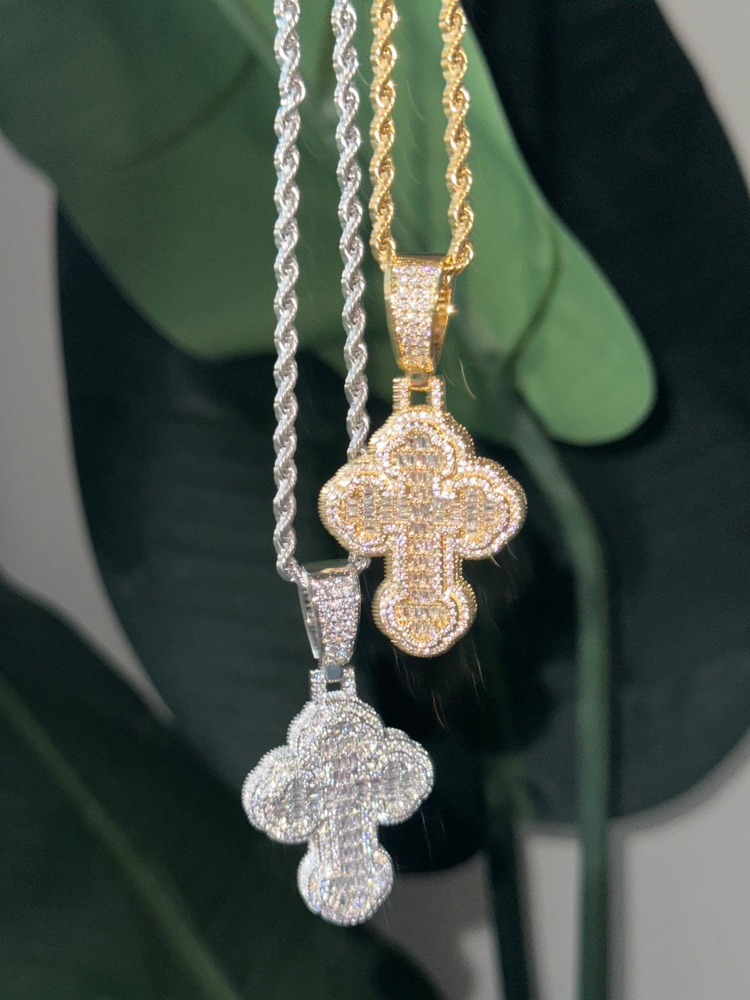 Chrome Cross Pendant – alternate angle