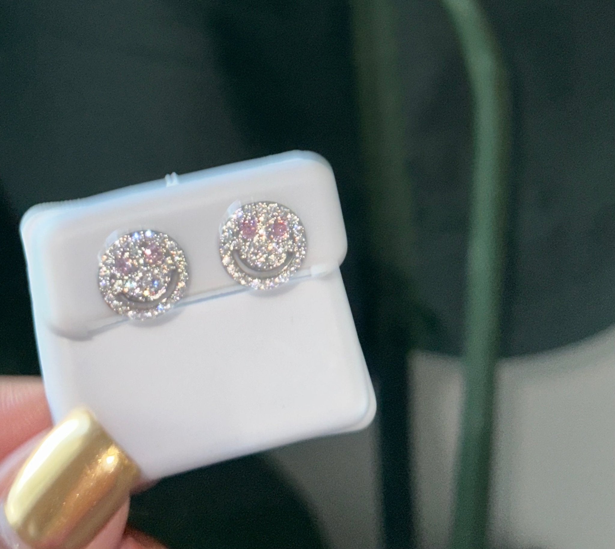 Smiley Face Earrings — bright smiley studs in real 925 Sterling Silver — CharmBox sterling silver smiley earrings