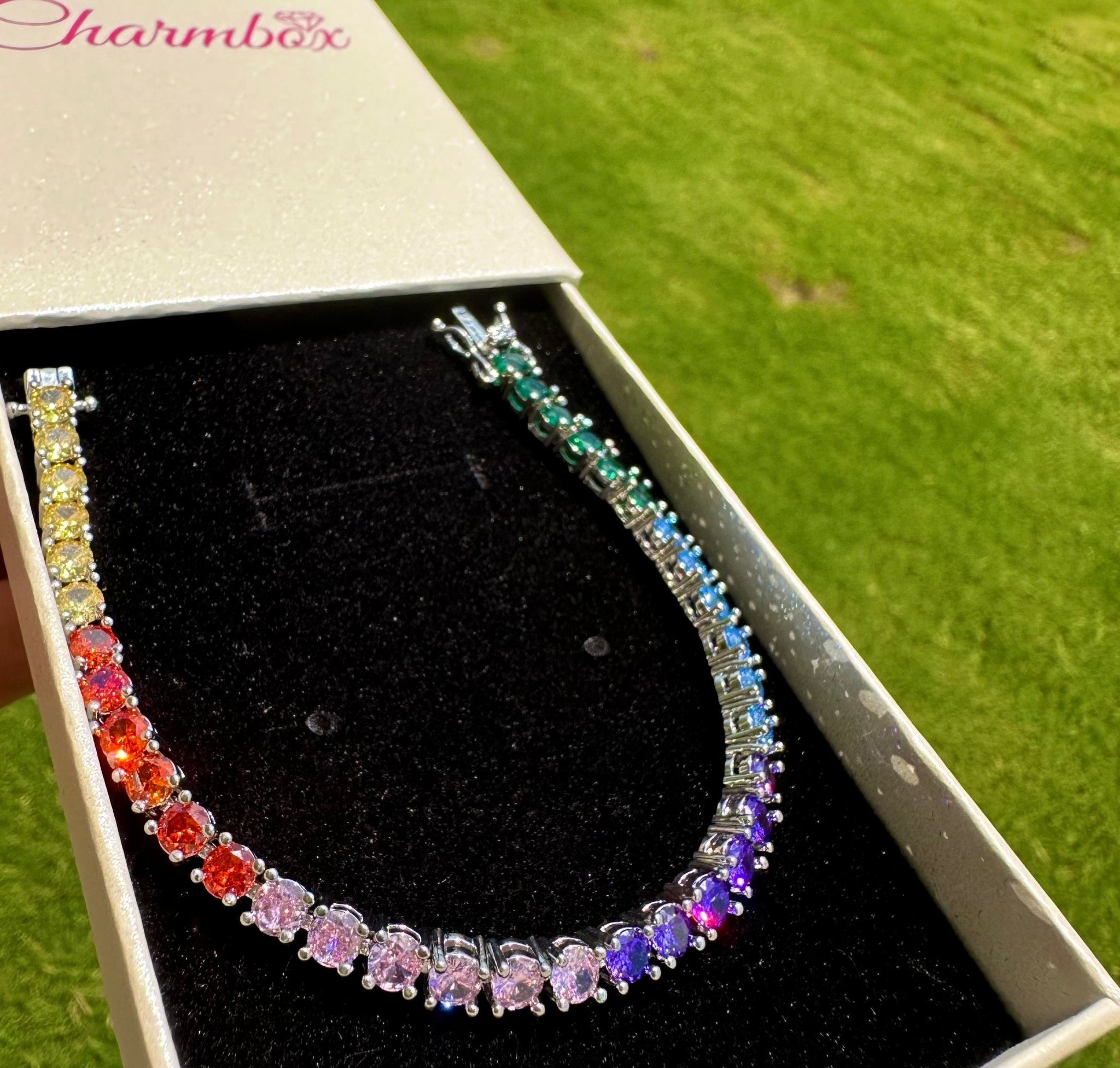 Rainbow Tennis Bracelet – alternate angle