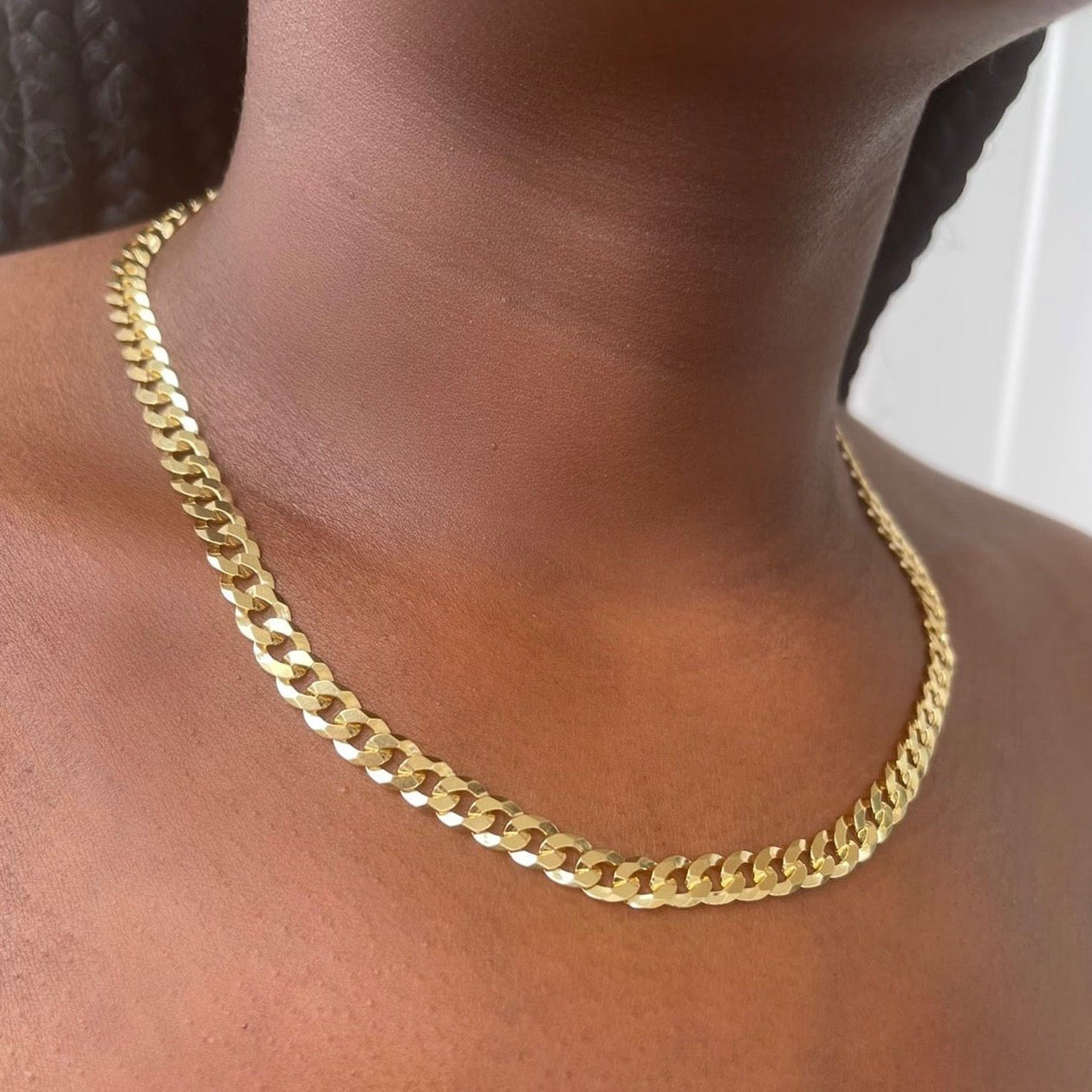 5mm Cuban Link Necklace — 925 sterling silver with 18K gold plating, 18-inch polished Cuban chain — CharmBox 5mm Cuban necklace