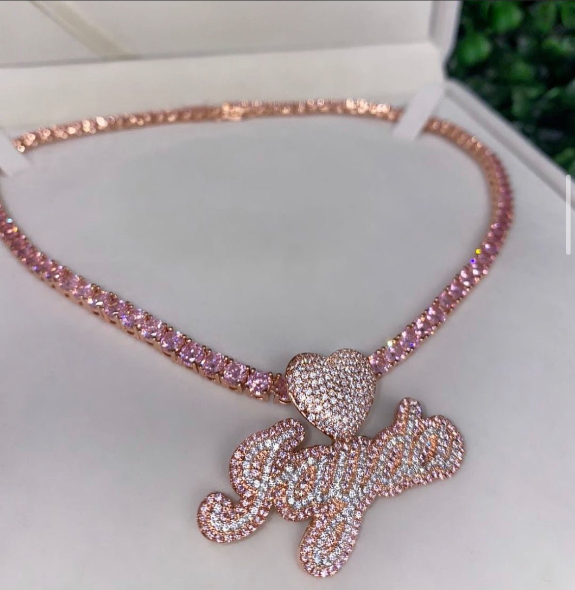Pink Heart Custom Necklace – additional product detail