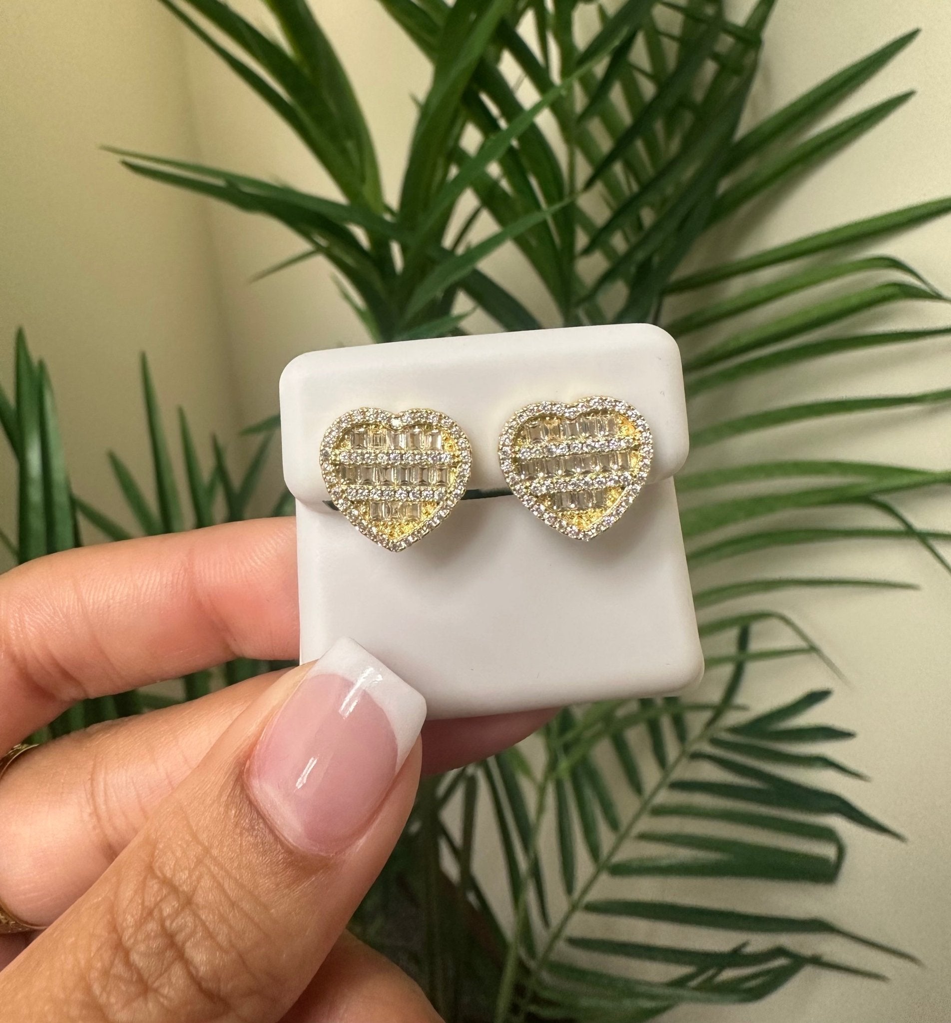 Crushed Heart Earrings – close-up detail