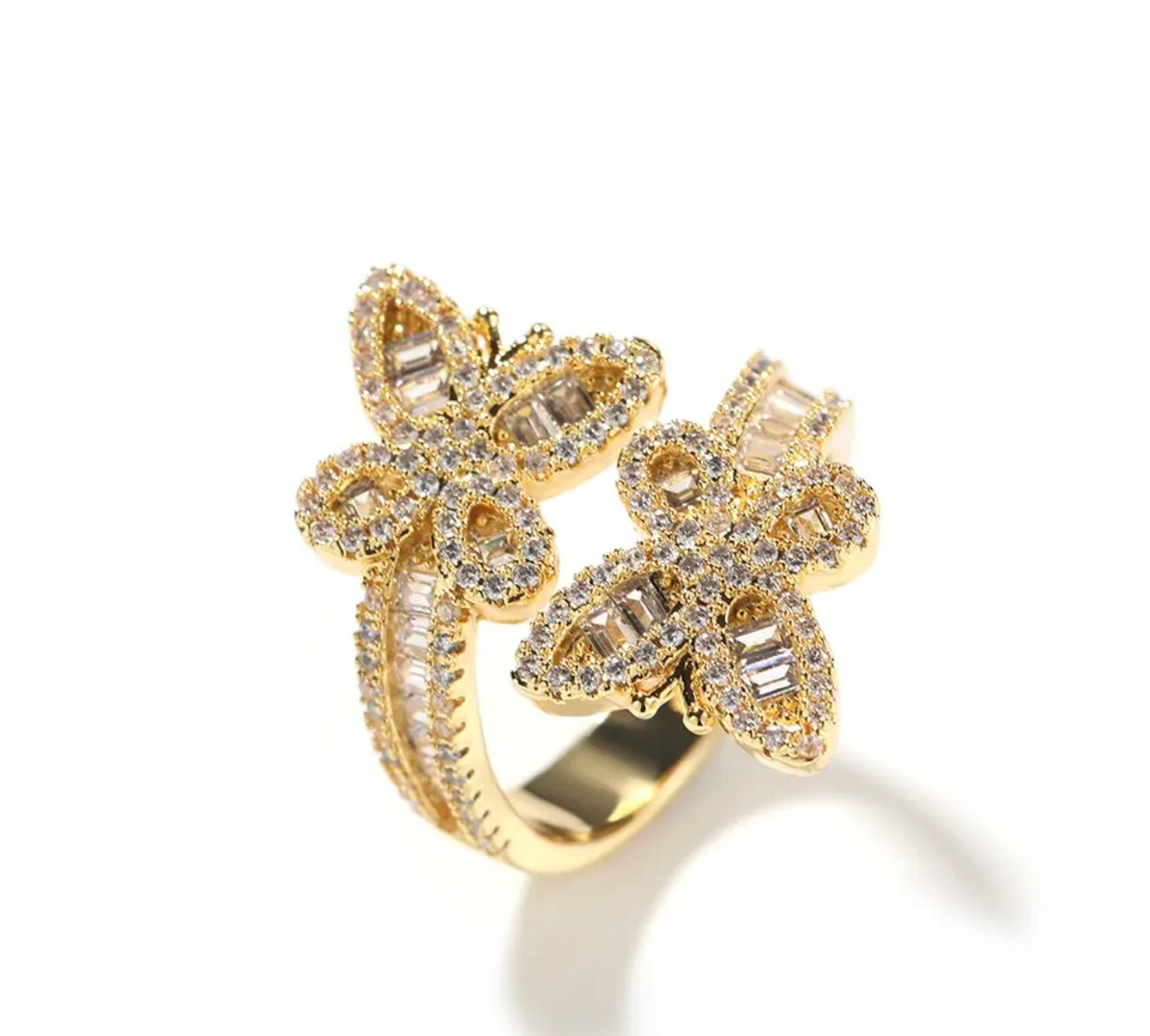 Butterfly Baguette Ring – close-up detail