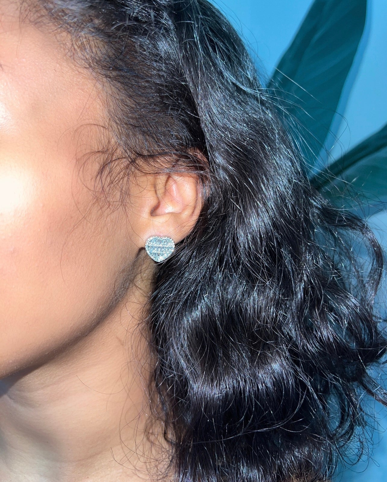 Crushed Heart Earrings – alternate angle