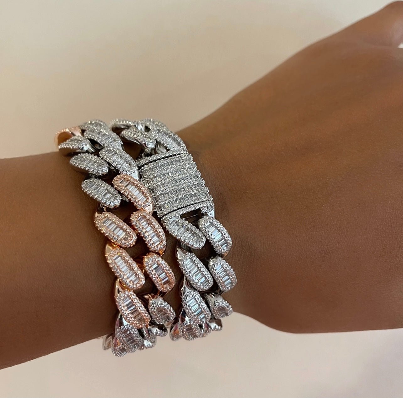 Boss Don Cuban Bracelet — heavyweight Cuban link in silver, gold, or two-tone — CharmBox Boss Don bracelet