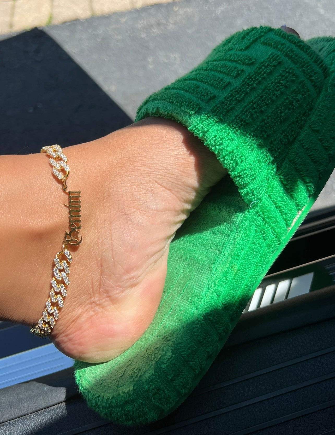 Zodiac Cuban Bracelet/Anklet – close-up detail