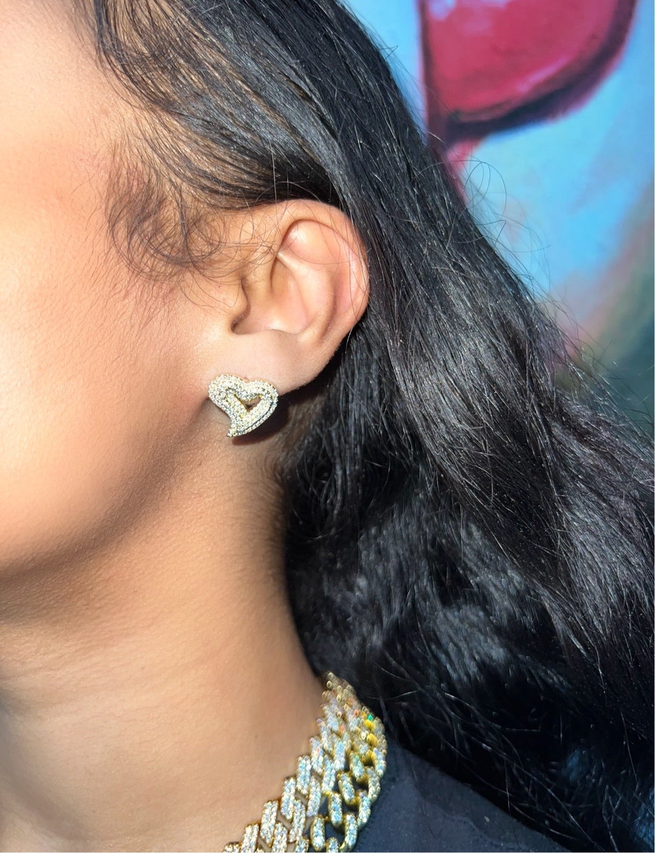 Open Heart Earrings – close-up detail