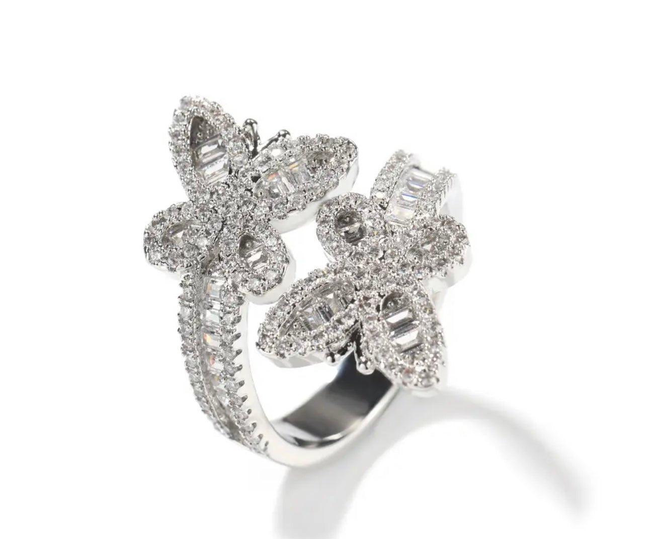 Butterfly Baguette Ring – alternate angle