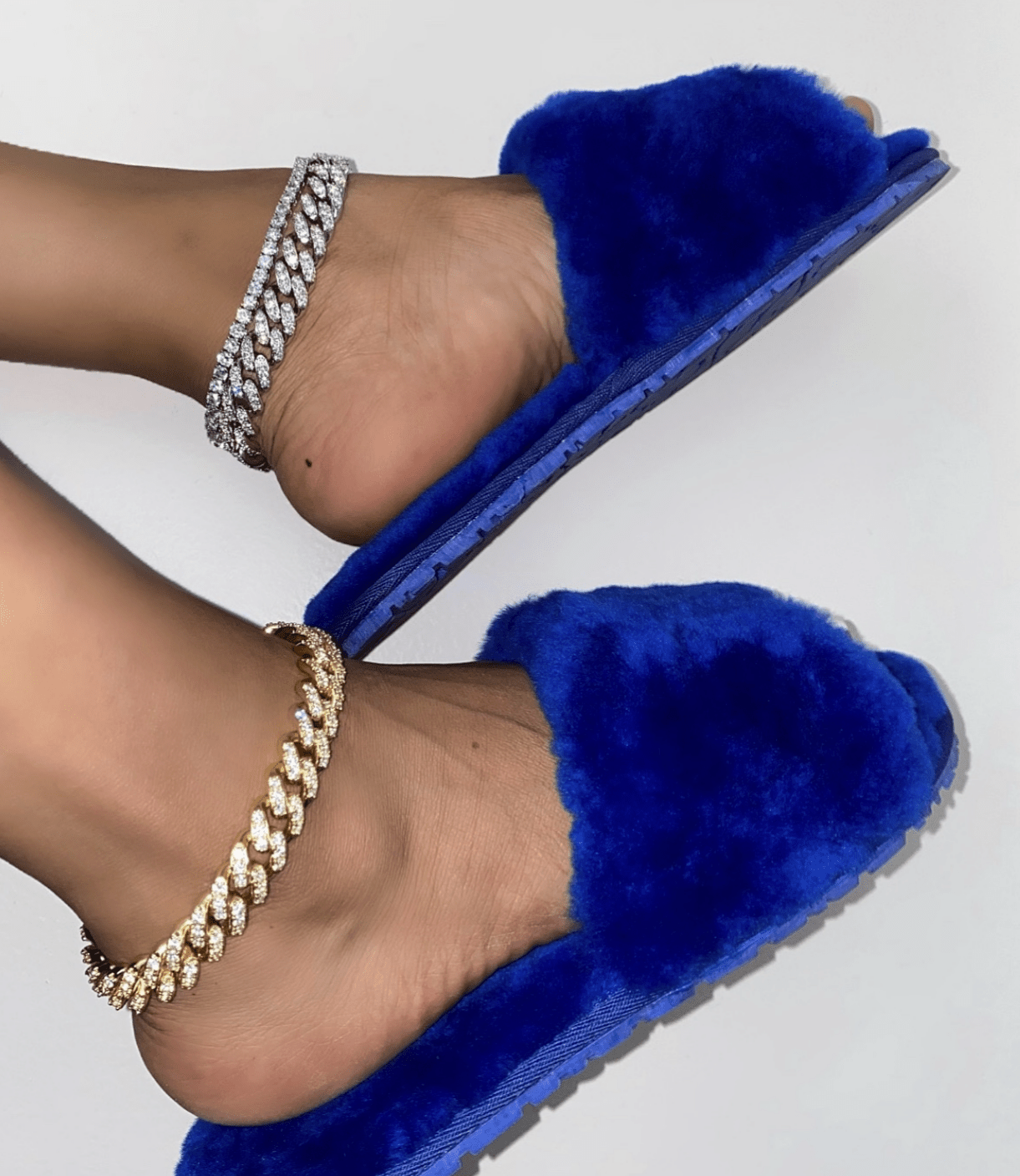 Cuban Glitz Anklet — 12mm Cuban link with micro-pavé cubic zirconia in silver or gold — CharmBox iced Cuban anklet